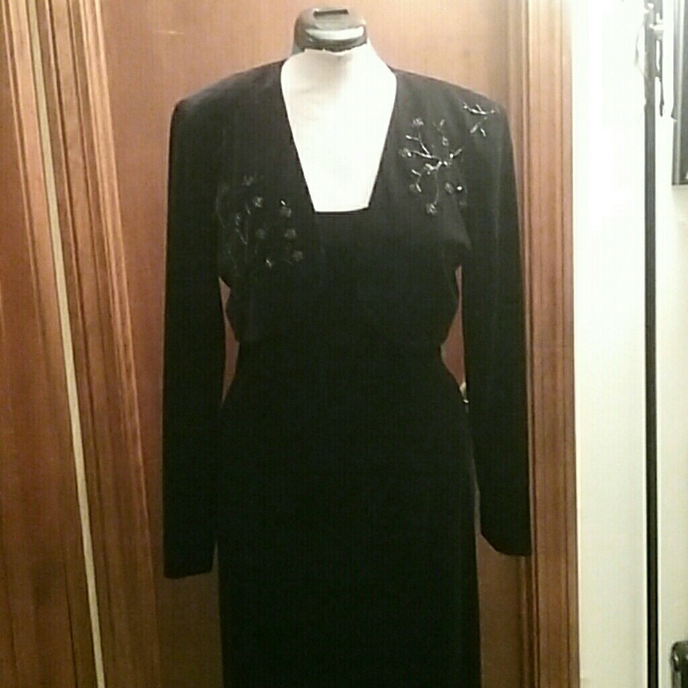 Black velvet gown